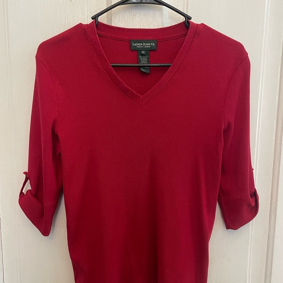 Ralph Lauren Red Knit Top - Picture 1 of 4